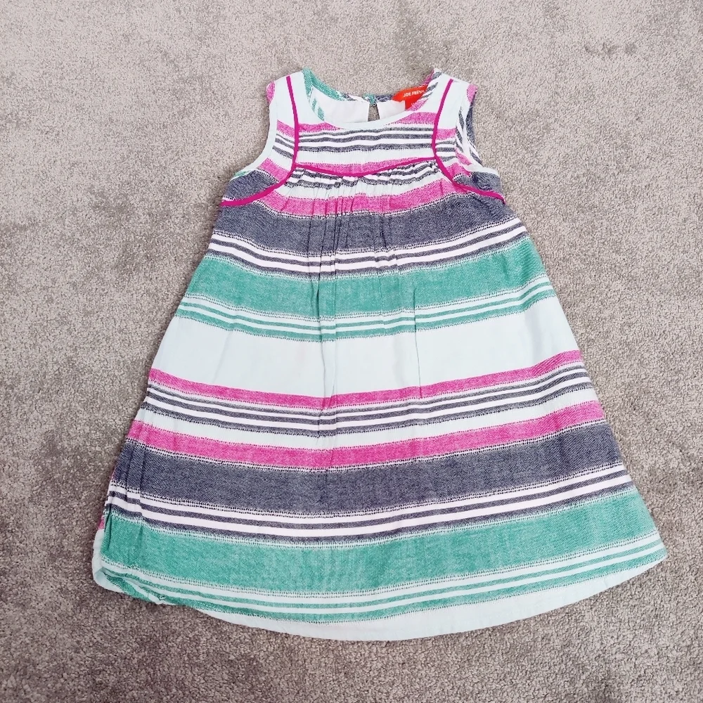 Joe Fresh Girl's Striped 100% Cotton Dress Size 5T Lined Bohemian Summer - Picture 1 of 9